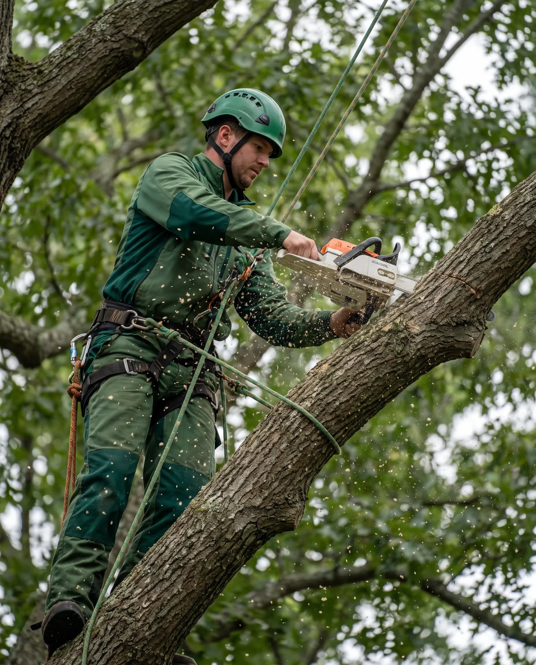 American Tree Experts crew removing a large tree limb in York, PA